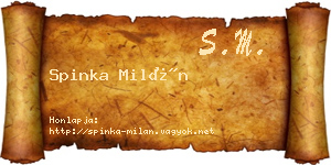 Spinka Milán névjegykártya