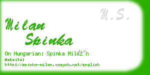 milan spinka business card